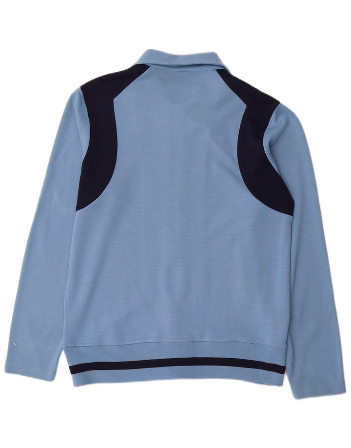 vintage Mens Survêtement Top Veste Bleu Moyen Colourblock