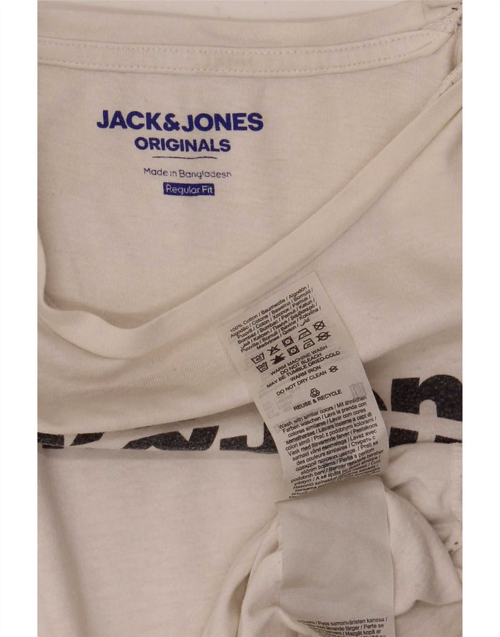 Jack & Jones T-Shirt Regular Fit Graphique Homme Blanc Moyen Coton
