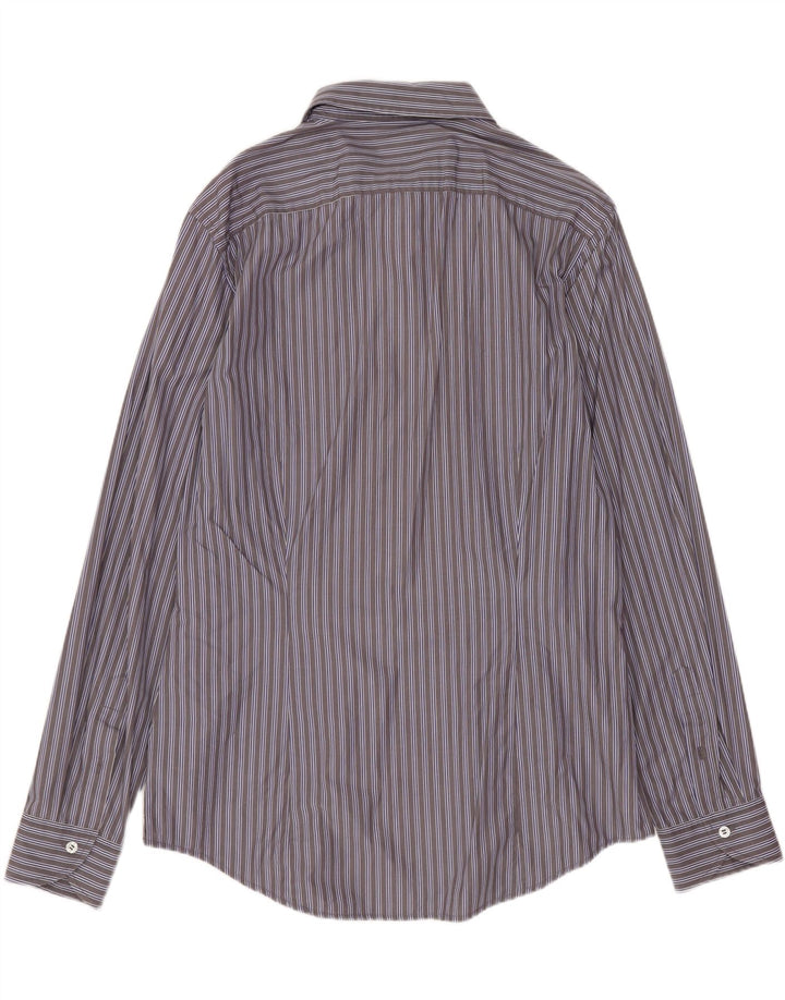 BENETTON Chemise Homme Large Gris Rayé