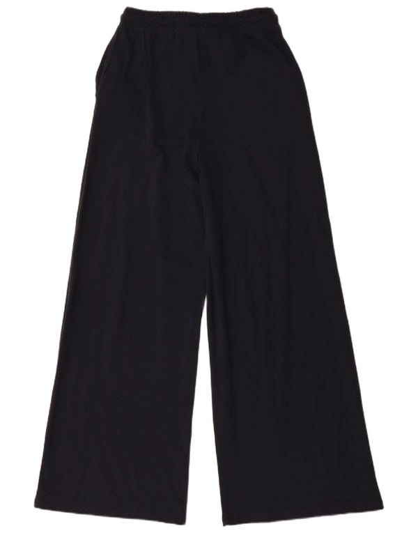 Zara Pantalon de survêtement large pour femme UK 12 Bleu marine moyen en coton