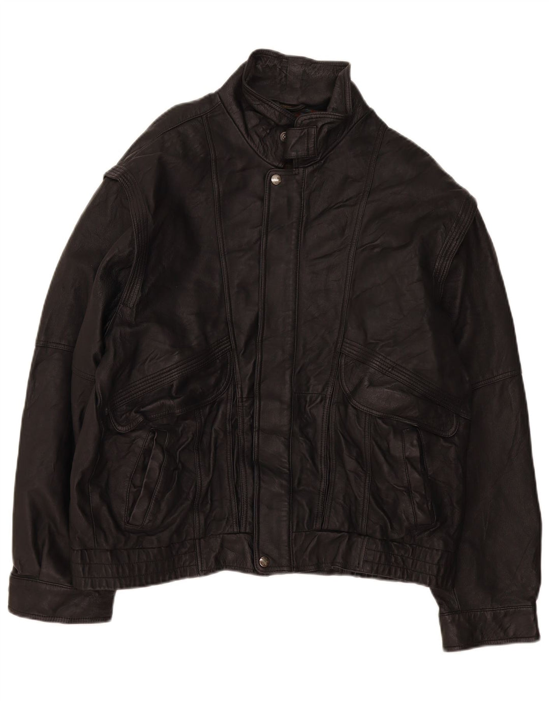 veste en cuir homme vintage UK 40 Grand Noir