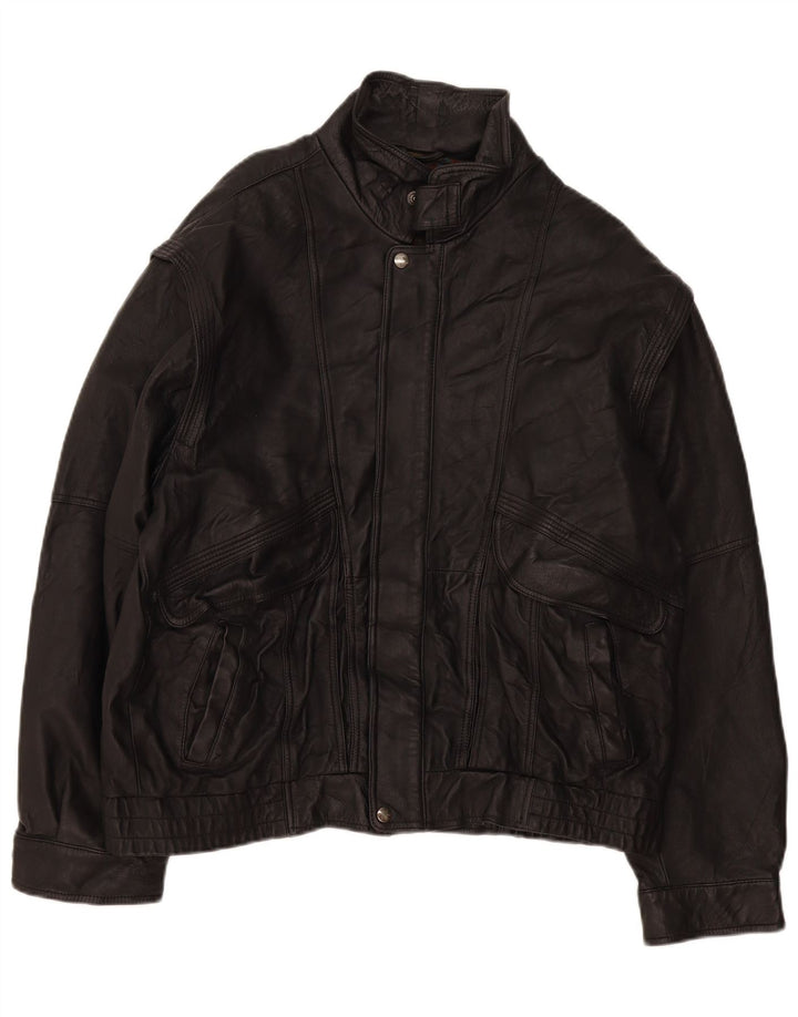 veste en cuir homme vintage UK 40 Grand Noir
