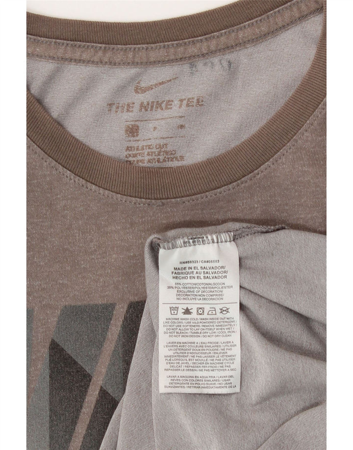Nike T-shirt graphique coupe athlétique pour homme, petit, gris, coton