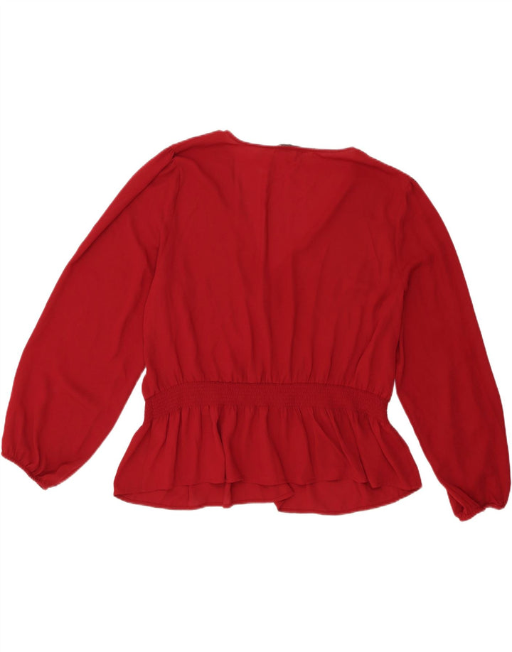 Oasis Chemisier à manches longues pour femme UK 22 3XL Bordeaux Polyester