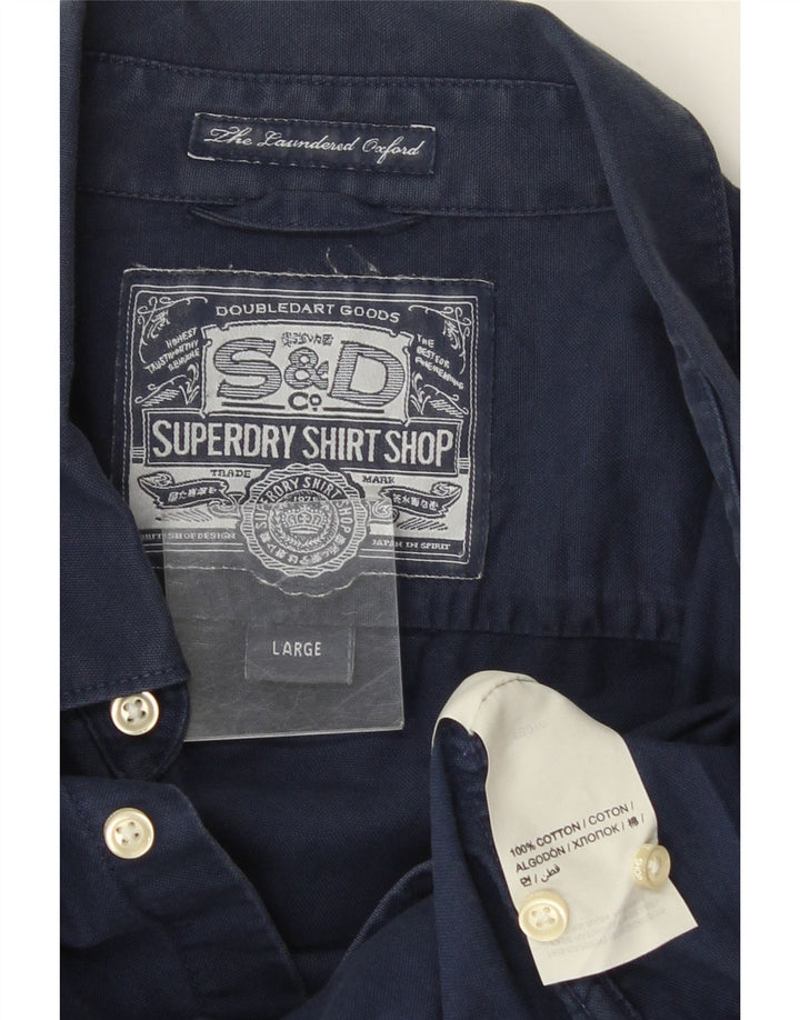 Superdry Chemise Homme Large Bleu Marine Coton