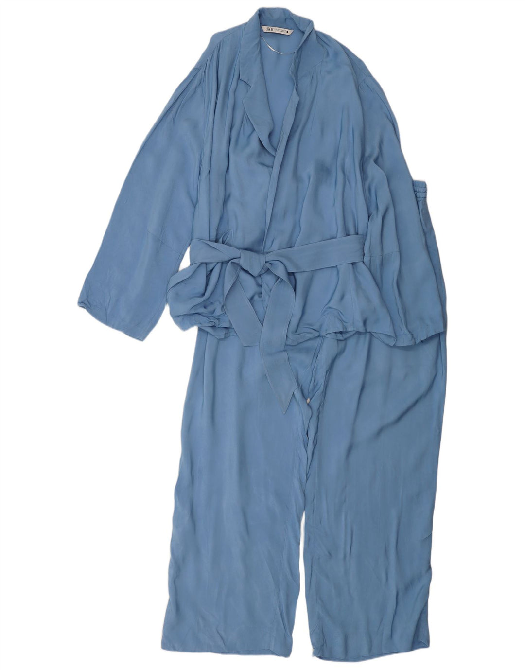 Zara Ensemble 2 pièces pour femme UK 20 2XL W40 L31 Bleu Viscose