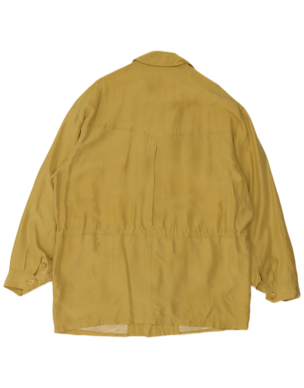 Vintage Mens Utility Jacket UK 44 2XL Yellow Silk