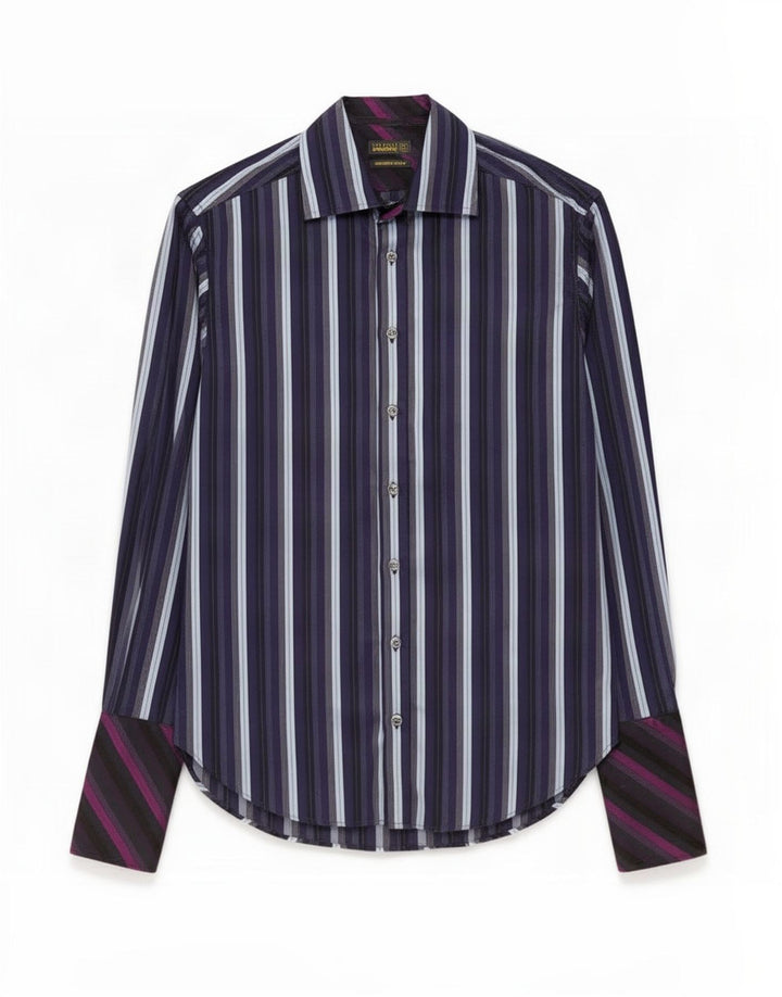 Ted Baker Chemise formelle pour homme Taille 38 15 Coton rayé bleu marine moyen