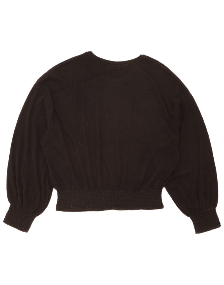 Zara Chemisier court surdimensionné à manches longues pour femme UK 10 Petit Noir