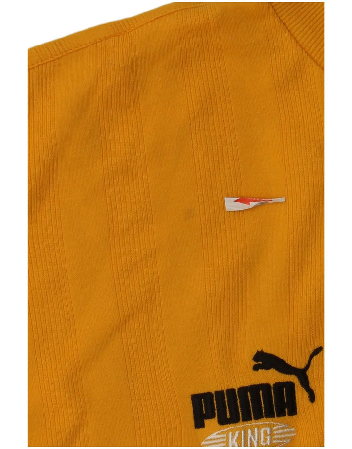 Puma Haut à manches longues XL en coton rayé jaune pour homme