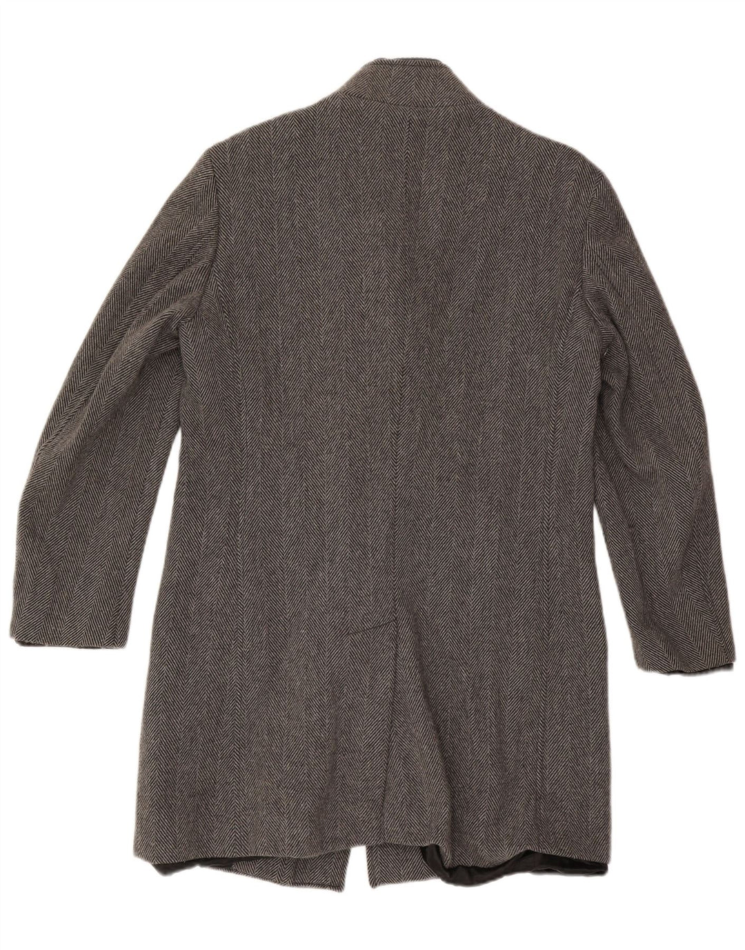 Zara Mens Overcoat UK 40 Large Gris Chevrons