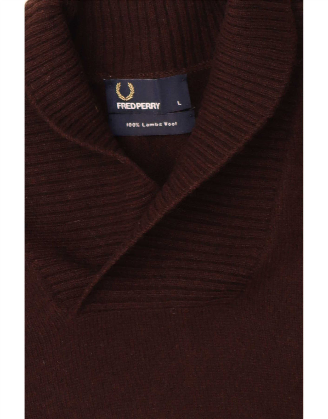 Fred Perry Pull à col châle pour homme en laine d'agneau marron Taille L