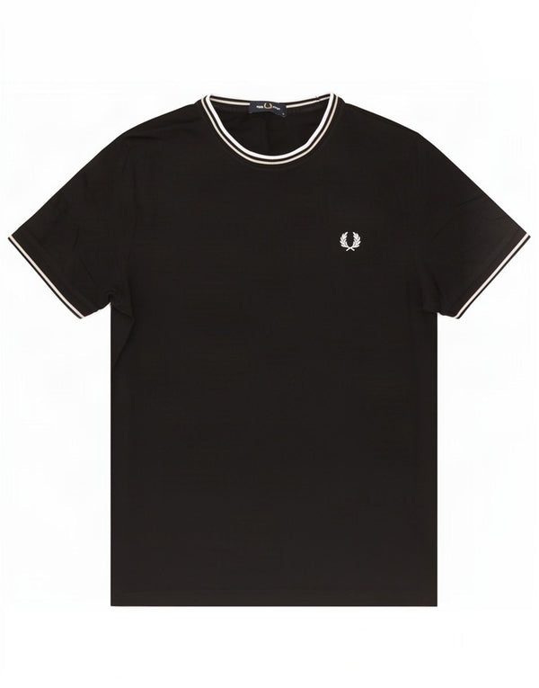 Fred Perry Mens T-Shirt Top Medium Black Cotton