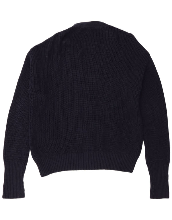 Zara Cardigan Homme Pull Large Bleu Marine Colorblock Coton