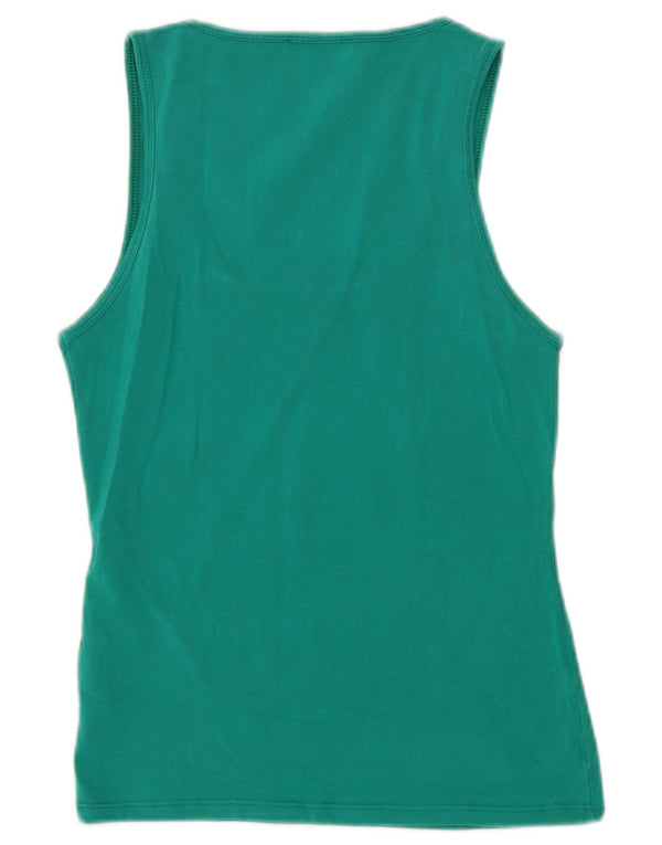 Benetton Débardeur Femme UK 6 XS Vert Coton