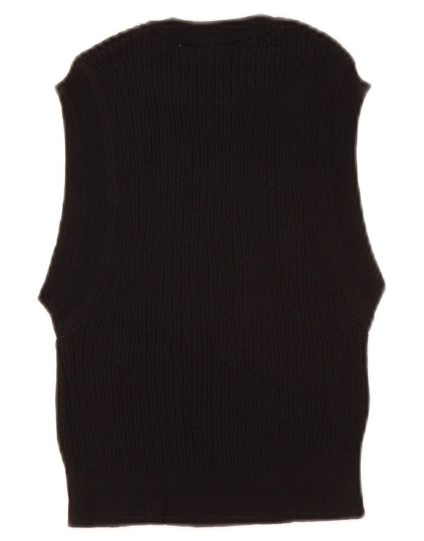 ZARA Womens Crop Vest Débardeur UK 12 Moyen Noir