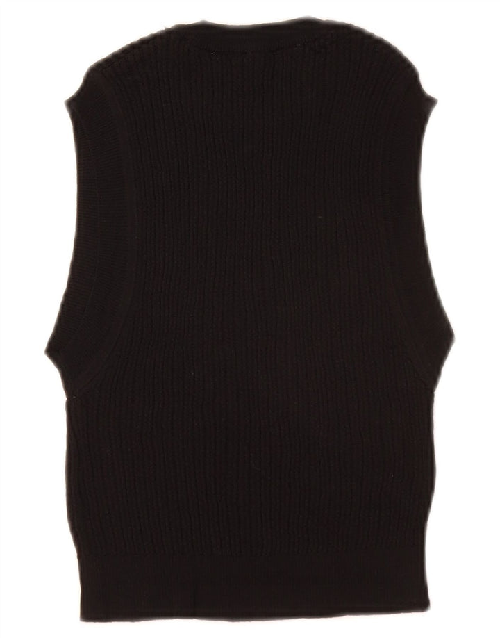 ZARA Womens Crop Vest Débardeur UK 12 Moyen Noir