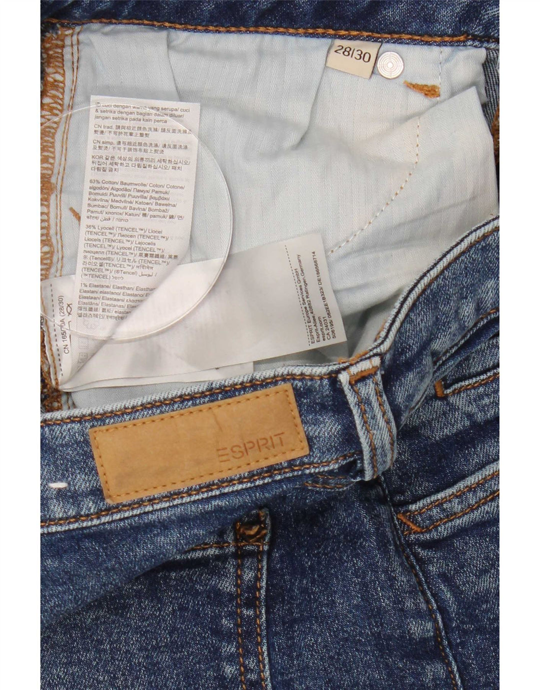 Esprit Jean Droit Femme W28 L30 Bleu Coton