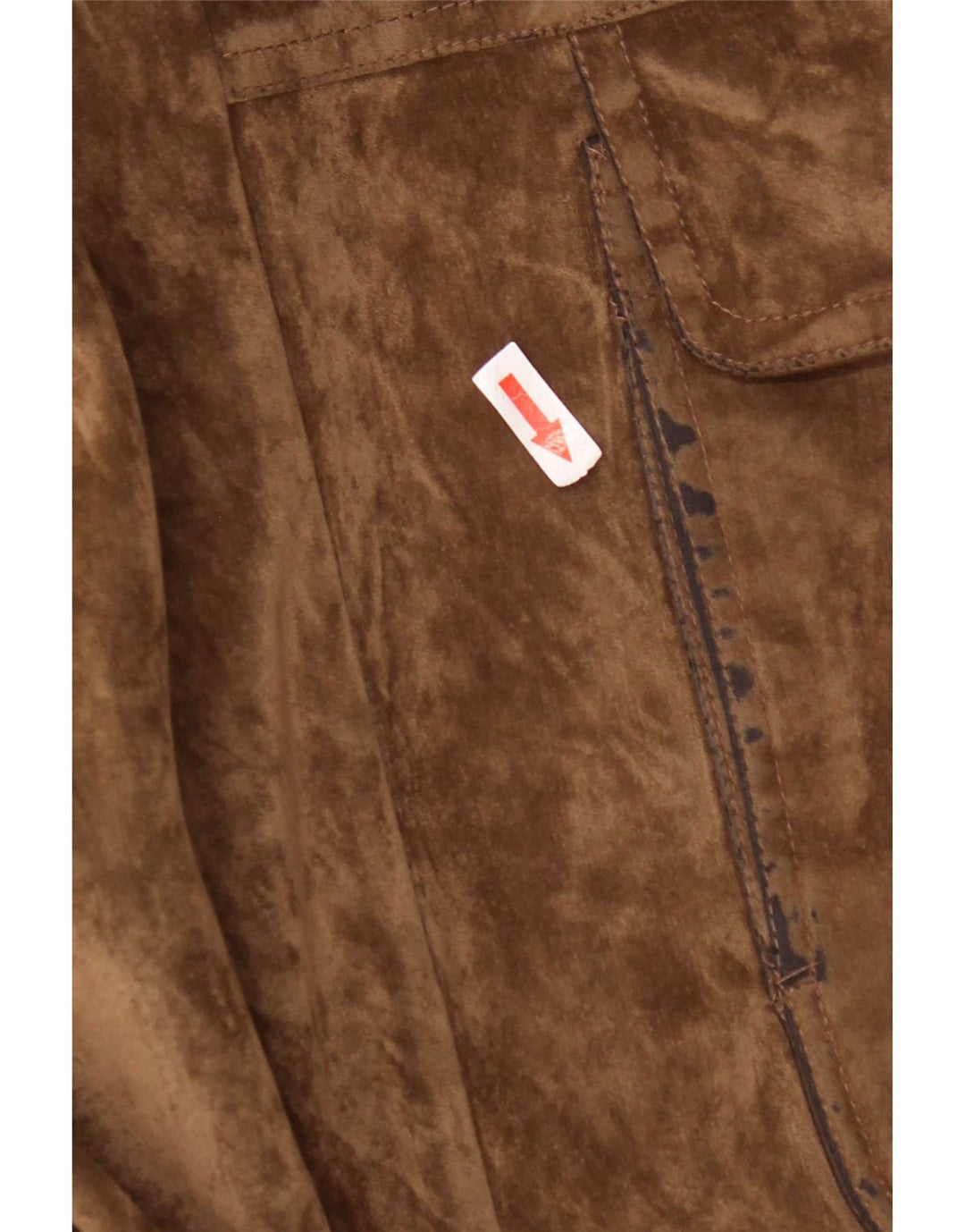 vintage Mens Velour Bomber Jacket IT 52 XL Soie Brune