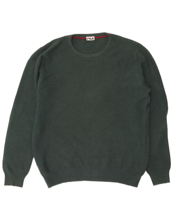 Fila Pull col rond homme XL vert coton