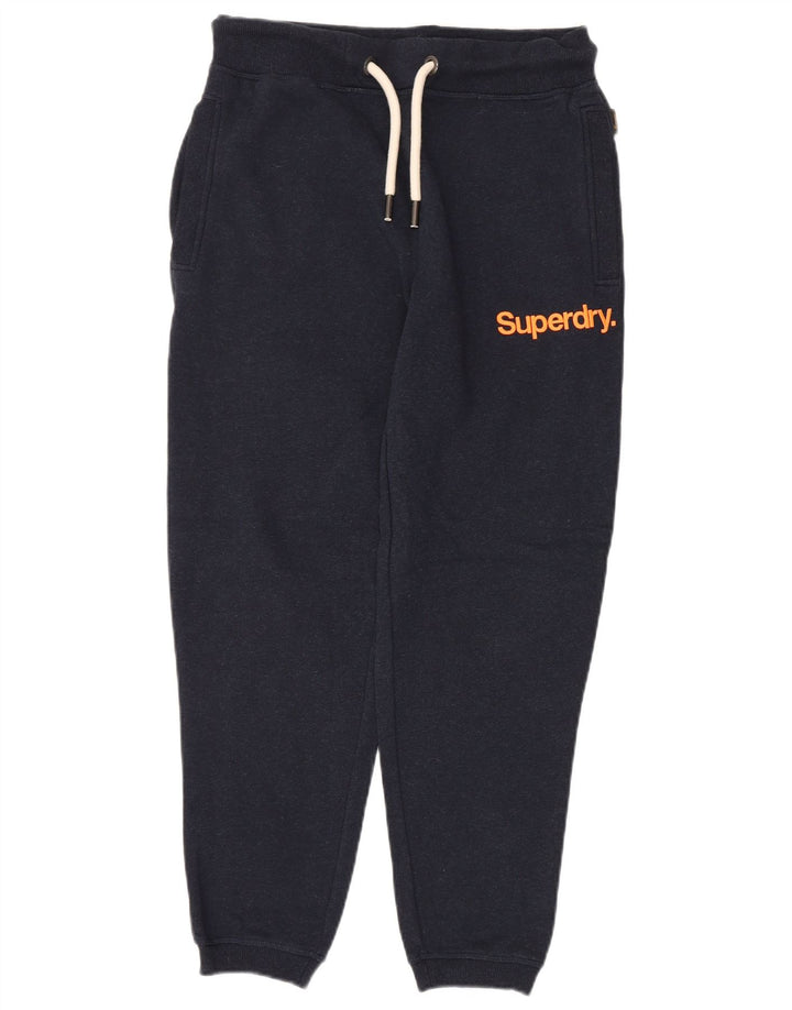 SUPERDRY Pantalon de Survêtement Graphique Homme Joggers Petit Bleu Marine Coton