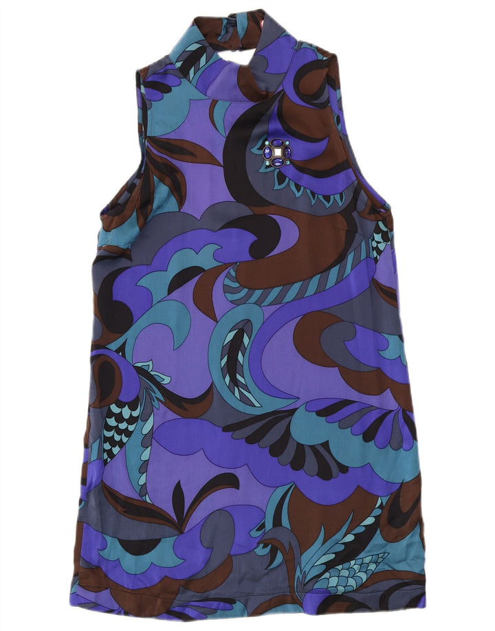 Max & Co. Robe fourreau à motif abstrait pour femme UK 12 Violet moyen