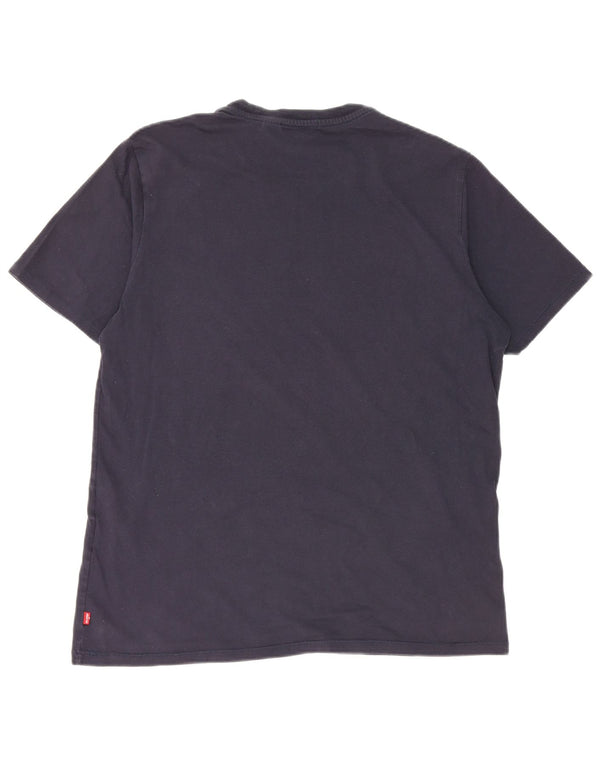 Levi's T-Shirt Graphique Homme Bleu Marine Large Coton