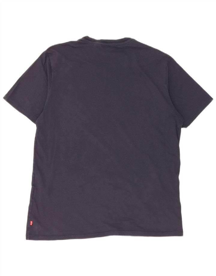 Levi's T-Shirt Graphique Homme Bleu Marine Large Coton