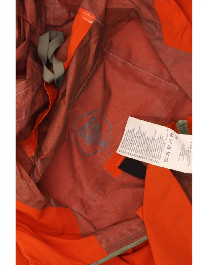 Asics Veste de pluie à capuche pour homme UK 38 Medium Orange Nylon