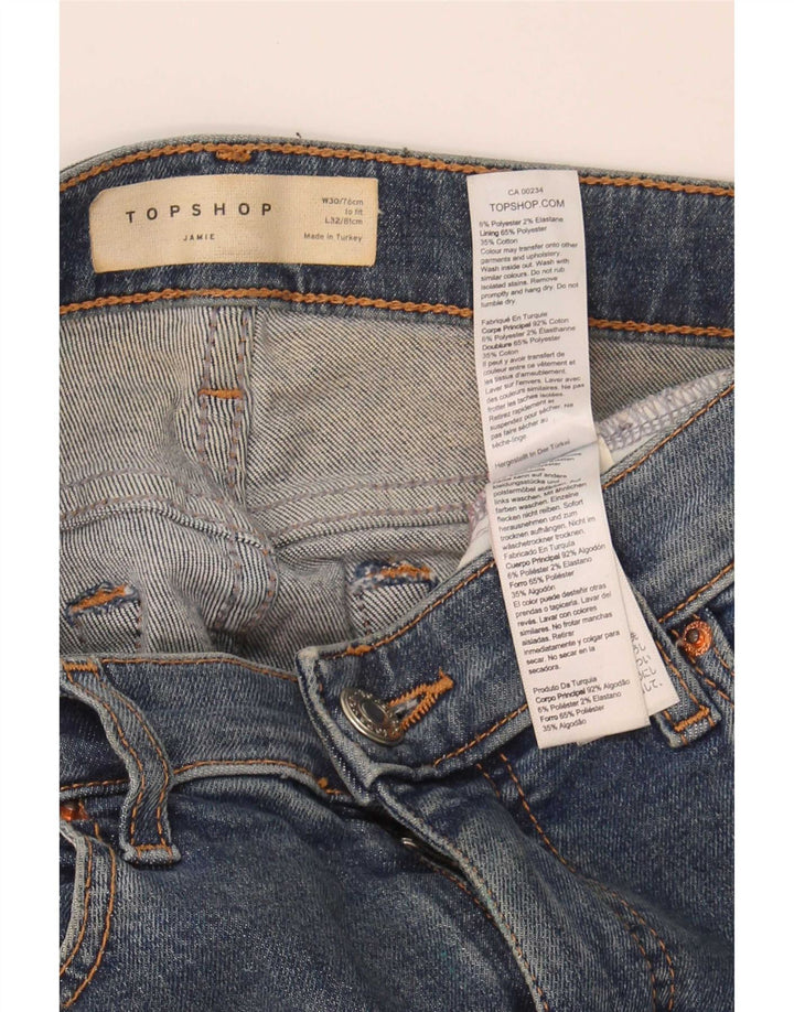 Topshop Femme Jamie Skinny Jeans W30 L32 Bleu Polyester