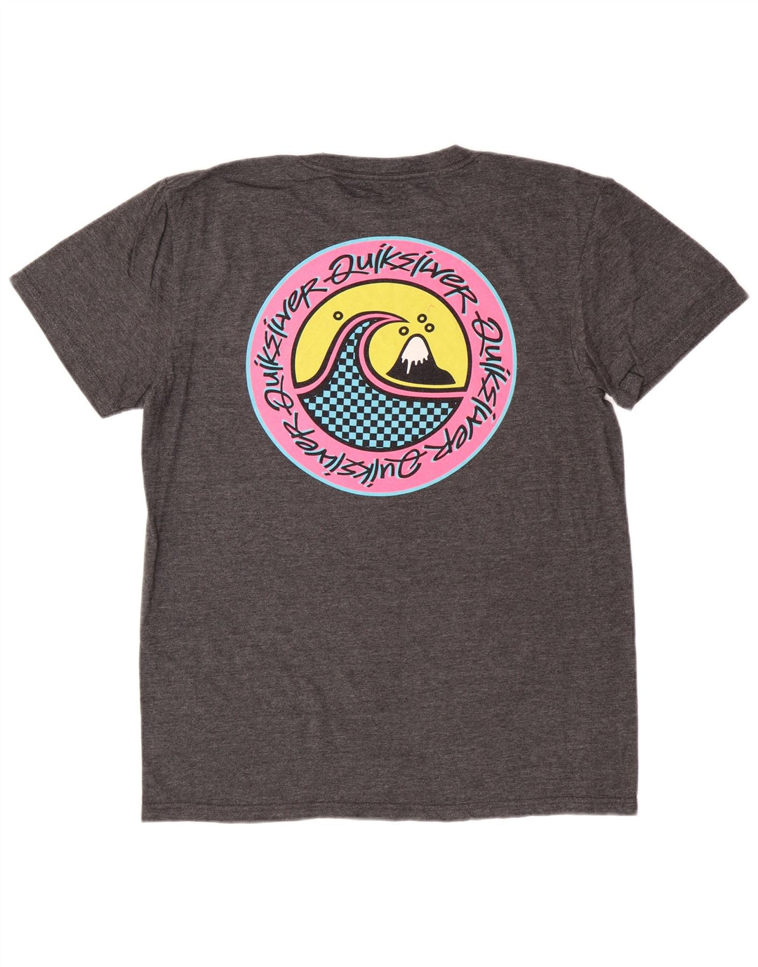 Quiksilver T-Shirt Regular Fit Graphique Homme Gris Moyen Coton