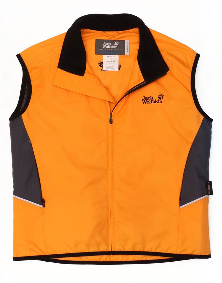 Jack Wolfskin Gilet Homme UK 40 Large Orange Colorblock Polyester