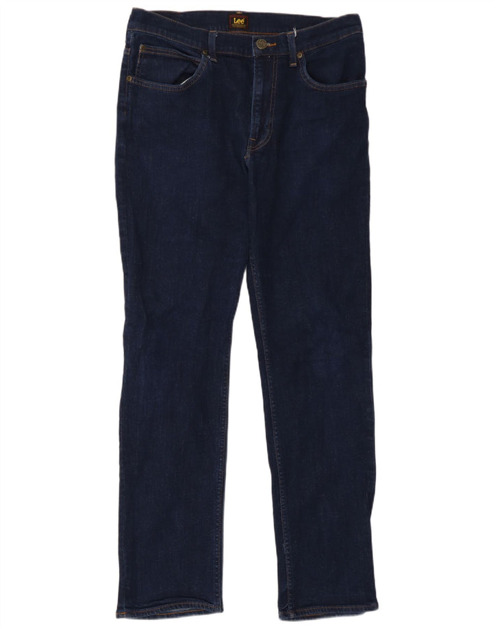 Lee Jean Droit Brooklyn Femme W33 L29 Bleu Marine Coton