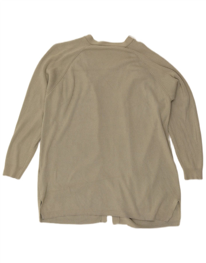 Marks & Spencer Pull Cardigan Ouvert pour Femme UK 16 Large Gris Viscose