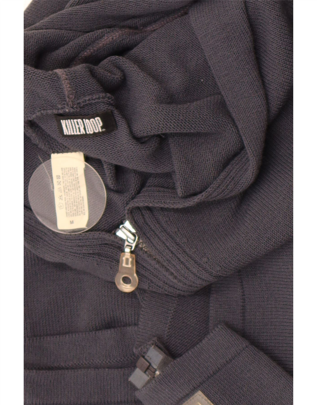 Killer Loop Cardigan court à capuche pour femme UK 12 Bleu marine moyen
