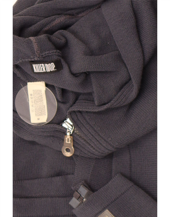Killer Loop Cardigan court à capuche pour femme UK 12 Bleu marine moyen