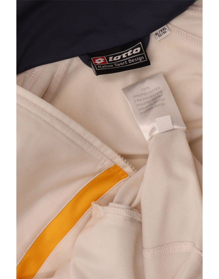 LOTTO Mens Tracksuit Top Jacket IT 52/56 XL White Polyester Vintage Lotto and Second-Hand Lotto from Messina Hembry 