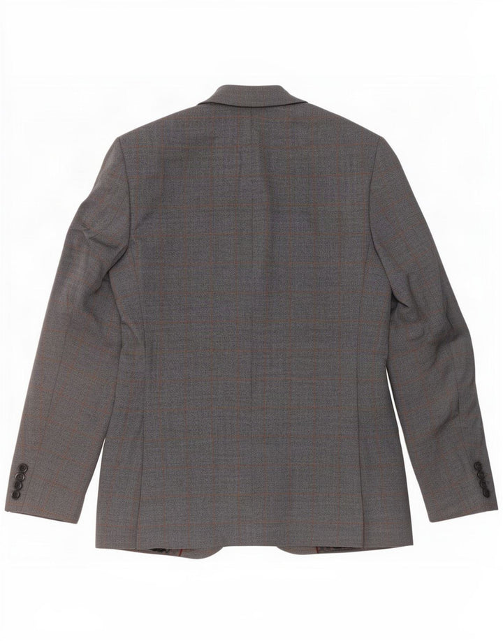 Marks & Spencer Veste blazer coupe slim à 2 boutons pour homme UK 36 Petit carreaux bleus