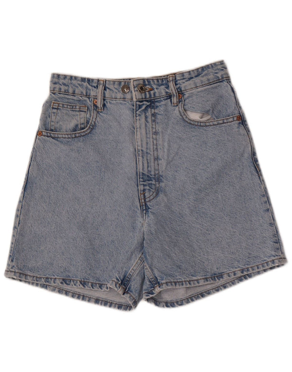 ZARA Short en jean taille haute pour femme EU 38 Small W28 Bleu