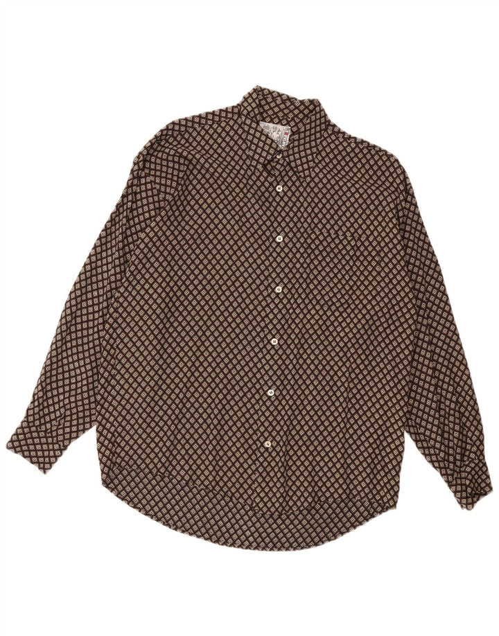 Kantaros Chemise Homme Marron Moyen Géométrique