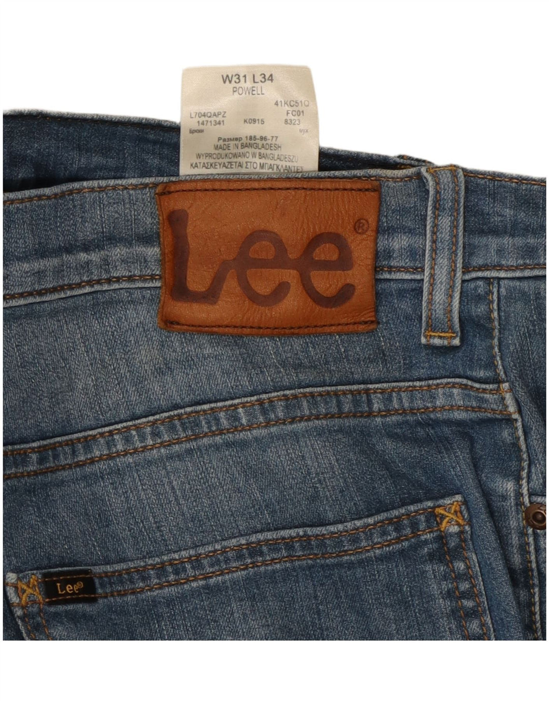 LEE Jean Droit Powell Homme W31 L30 Bleu Coton