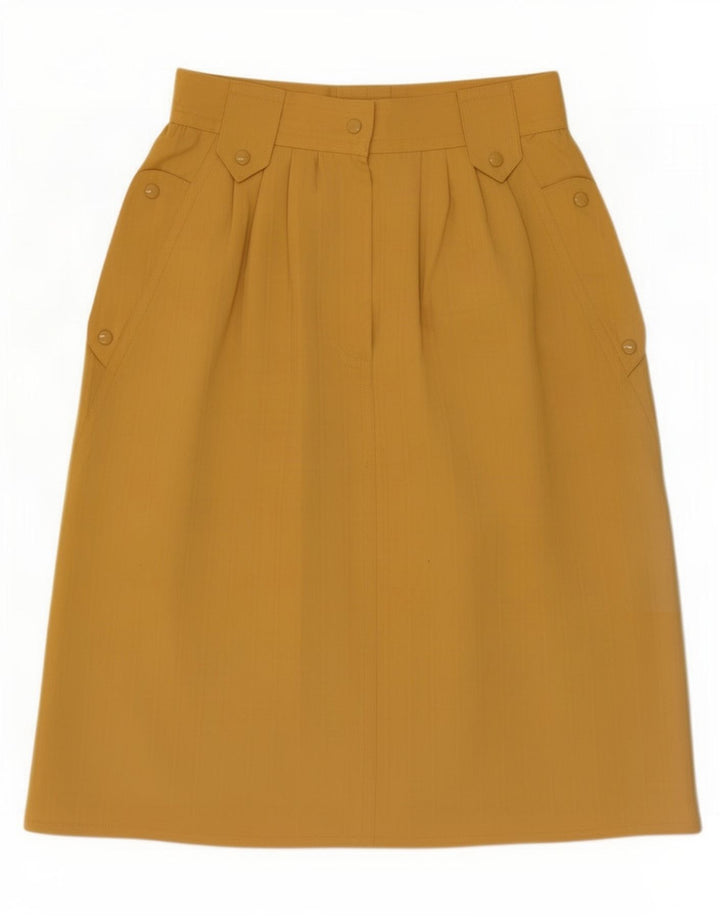 vintage Femme A-Line Jupe Petite W26 Jaune