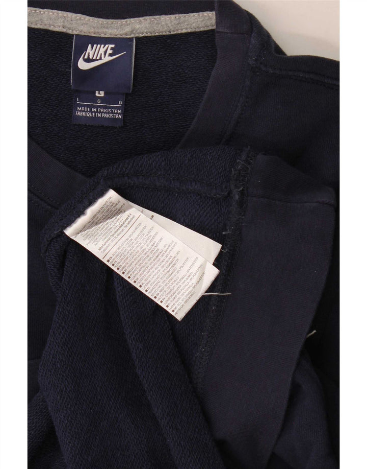 Nike Sweat-shirt pour homme en coton bleu marine Taille L