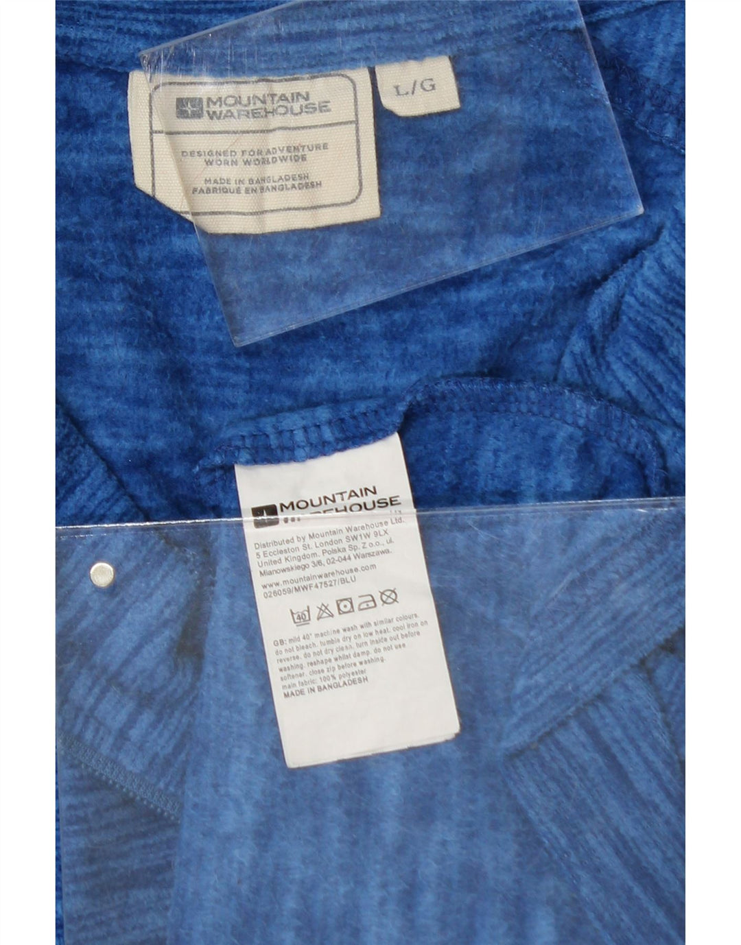 MOUNTAIN WAREHOUSE Mens Fleece Jacket UK 40 Large Blue Flecked Polyester Vintage Mountain Warehouse and Second-Hand Mountain Warehouse from Messina Hembry 