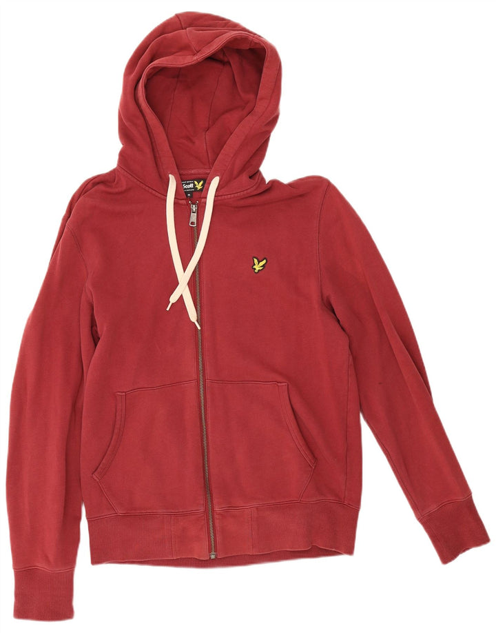 Lyle & Scott Pull à Capuche Zippé Homme Rouge Moyen Coton
