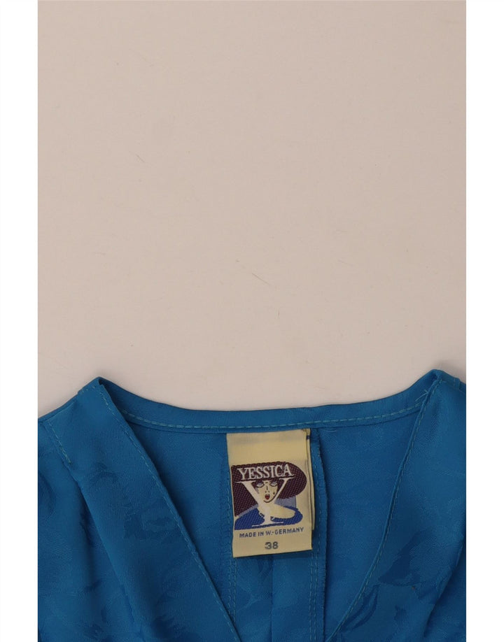 YESSICA Robe Portefeuille Femme EU 38 Bleu Moyen Floral Polyester