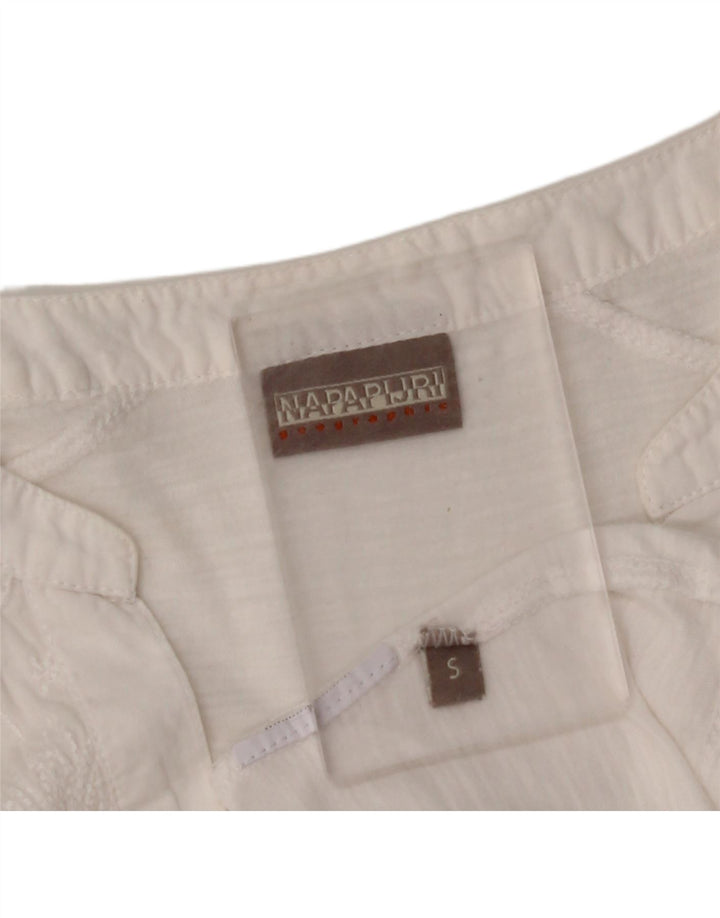 NAPAPIJRI Chemisier à manches 3/4 pour femme UK 10 Petit motif floral blanc