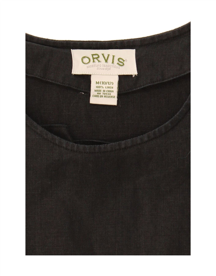 ORVIS Womens Sleeveless Blouse Top UK 10/12 Medium Black Linen Vintage Orvis and Second-Hand Orvis from Messina Hembry 