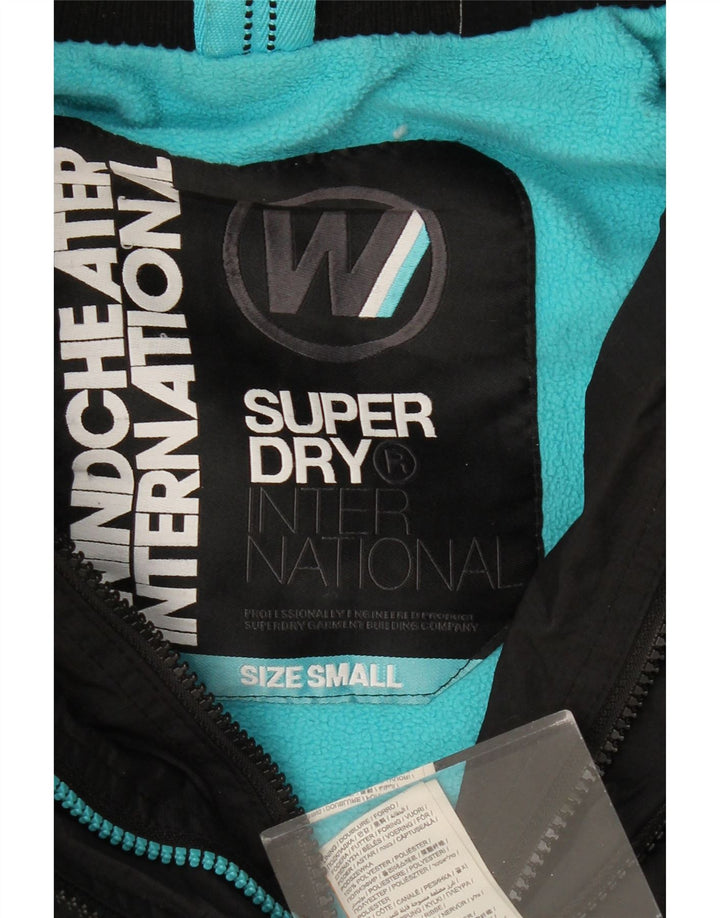 SUPERDRY Veste coupe-vent surdimensionnée Windcheater pour femme UK 10 Small Noir