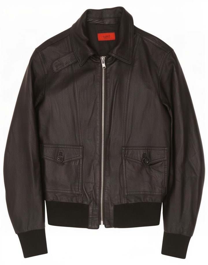 Veste en cuir femme vintage IT 48 XL Noir